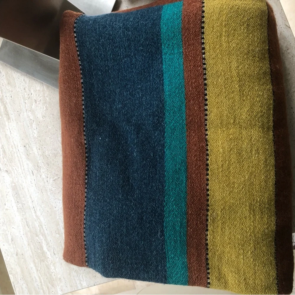 Libeco Redwood Stripe Throw 55 To 86 , Linen And Wool New